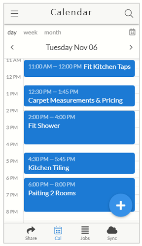 Multi Platform app, developed by our in house software developers, presents a calendar view for field staff appointments.