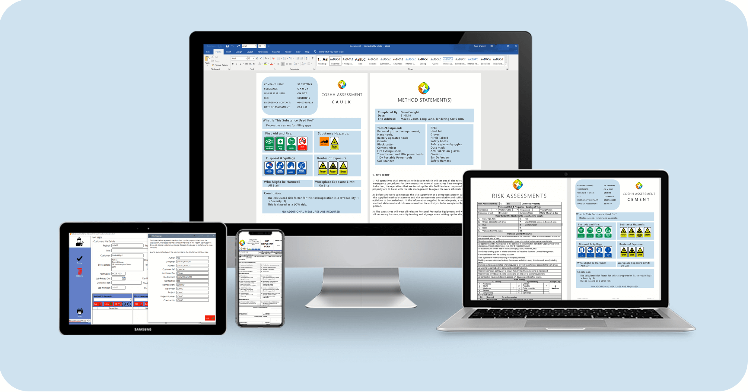 If you couple the first class features of Job Tracker Professional and its advanced Health & Safety solution, with the versatility bought by upgrading to a S B Systems cloud based soltuion, you really can cross all T’s and dot the I's, all at the click of a button or two. 